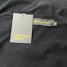 定価3万★christian milada・ミラノ発・半袖Tシャツ★高級ウール 上品 伸縮性 薄手 ソフト 招き猫 可愛い トップス 着やせ レディース L/48_画像9