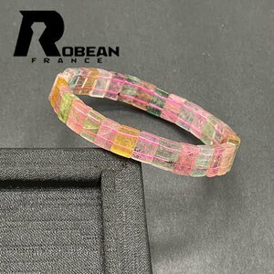 綺麗 EU製 定価8万円★ROBEAN・ウォーターメロントルマリン★アクセサリー ブレスレット パワーストーン天然石バングル 8.8*3.6mm 1001G489