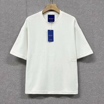 上品・半袖Tシャツ 定価2万◆Emmauela・イタリア・ミラノ発◆高級 ソフト 通気 吸湿 無地 快適 トップス スウェット レジャー 春夏 M/46_画像1