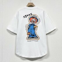 絶賛ヨーロッパ製※定価2万◆ブルガリア発※RISELIN 半袖Tシャツ 上品 綿100％ 通気 快適 個性 ピエロ 遊び心 アメカジ カットソー 2XL/52_画像1