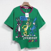 個性ヨーロッパ製※定価2万◆ブルガリア発※RISELIN 半袖Tシャツ 人気 ゆったり ダメージ加工 ウサギ トップス アシンメトリー 街着 2XL/52_画像10