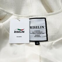 上級ヨーロッパ製※定価6万◆ブルガリア発※RISELIN ジャケット 高級麻/リネン混 薄手 洗練 無地 アウター フォーマル 通勤 レディース M_画像10