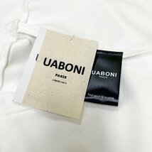 上品EU製＆定価4万◆UABONI*Paris*パーカー*ユアボニ*パリ発◆エジプト綿 快適 通気 ロゴ トップス プルオーバー スウェット 男女兼用 M/46_画像9