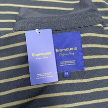 高級・ポロシャツ 定価2万◆Emmauela・イタリア・ミラノ発◆快適 通気 吸汗 オシャレ ストライプ柄 POLO 半袖 ゴルフ ビジネス 紳士 L/48_画像10