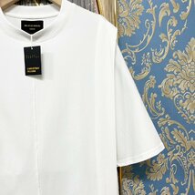 定価2万★christian milada・ミラノ発・半袖Tシャツ★高級 綿100％ 柔らかい 通気 吸汗 ソフト 重ね着風 プルオーバー 上品 男女兼用 夏 M_画像7