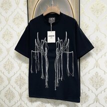 個性EU製＆定価2万◆UABONI*Paris*半袖Tシャツ*ユアボニ*パリ発◆上品 通気 吸汗 刺繍 フリンジ カットソー スウェット 個性 男女兼用XL/50_画像8