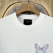 定価2万★christian milada・ミラノ発・半袖Tシャツ★コットン100％ 薄手 通気 爽やか 個性 蝶柄 カットソー ストリート 男女兼用 XL/50_画像4