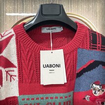 最高級EU製＆定価5万◆UABONI*Paris*セーター*ユアボニ*パリ発◆ウール ソフト 保温 カラフル プルオーバー 男女兼用 クリスマス 2XL/52_画像3