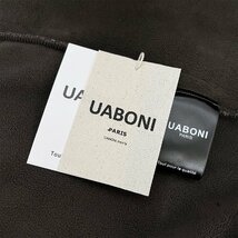 上品EU製＆定価5万◆UABONI*Paris*長袖ポロシャツ*ユアボニ*パリ発◆高級 裏起毛 防寒 快適 切替 ニット レトロ 通勤 紳士 ビジネス M/46_画像10