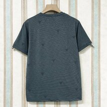 逸品 定価3万 FRANKLIN MUSK・アメリカ・ニューヨーク発 半袖Tシャツ 上級シルク混 なめらか 接触冷感 総柄 洗練 通勤 メンズ サイズ1_画像2