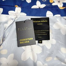 定価3万★christian milada・ミラノ発・アロハシャツ★上品 軽量 薄手 速乾 ソフト 総柄 半袖シャツ おしゃれ リゾート 定番 夏服 2XL/52_画像8