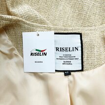 上品ヨーロッパ製※定価6万◆ブルガリア発※RISELIN ジャケット 高級麻/リネン混 薄手 洗練 無地 アウター フォーマル 通勤 レディース 48_画像8