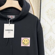 最高級EU製＆定価4万◆UABONI*Paris*パーカー*ユアボニ*パリ発◆コットン 柔らかい 個性 お洒落 笑顔 ユニセックス 春 スウェット M/46_画像6