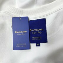 定番・トレーナー 定価4万◆Emmauela・イタリア・ミラノ発◆コットン100％ 上品 ソフト お洒落 プルオーバー トップス スウェット L/48_画像10