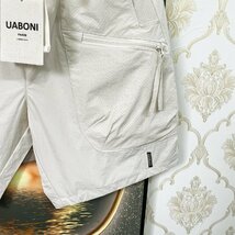 上品EU製＆定価3万◆UABONI*Paris*ショートパンツ*ユアボニ*パリ発◆薄手 通気 速乾 無地 ハーフパンツ ボトムス 短パン レジャー M/46_画像6