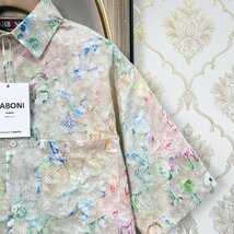 個性EU製＆定価2万◆UABONI*Paris*半袖シャツ*ユアボニ*パリ発◆上質リネン混 清涼 速乾 カラフル アロハシャツ 開襟シャツ リゾート 2XL_画像8