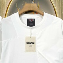 人気EU製＆定価2万◆UABONI*Paris*半袖Tシャツ*ユアボニ*パリ発◆上級 速乾 別布 異素材切替 イレギュラーヘム かっこいい 個性 メンズ XL_画像3