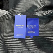 個性・長袖シャツ 定価4万◆Emmauela・イタリア・ミラノ発◆上品 薄手 ストライプ柄 切替 ギャザー ライトアウター トップス 春夏 L/48_画像10