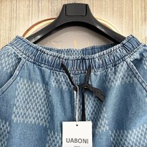 絶賛EU製＆定価2万◆UABONI*Paris*ショートパンツ*ユアボニ*パリ発◆上質 高級 ハーフパンツ ズボン 短パン デニム ストリート 春夏 M/46_画像3