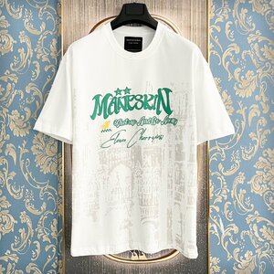 定価2万★christian milada・ミラノ発・半袖Tシャツ★コットン100％ 高級 個性 薄手 オシャレ 英字 トップス レジャー 日常 L/48サイズ