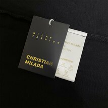 定価2万★christian milada・ミラノ発・半袖Tシャツ★高級 コットン100％ 速乾 通気 スウェット アメカジ カッコイイ スタイリッシュ L/48_画像9