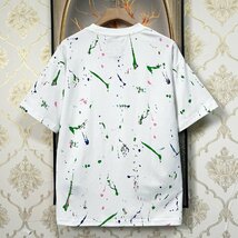 個性EU製＆定価2万◆UABONI*Paris*半袖Tシャツ*ユアボニ*パリ発◆快適 吸汗速乾 ペイント柄 スウェット プルオーバー レジャー 夏 L/48_画像2