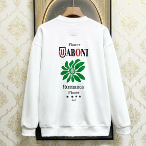 個性EU製＆定価4万◆UABONI*Paris*トレーナー*ユアボニ*パリ発◆上品 お洒落 シンプル フラワー スウェット カットソー 春 日常 M/46サイズ