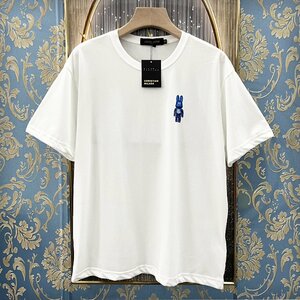 定価2万★christian milada・ミラノ発・半袖Tシャツ★コットン100％ 上品 薄手 吸汗速乾 通気 ソフト スウェット カットソー L/48サイズ