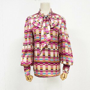  piece . Europe made * regular price 4 ten thousand * BVLGARY a departure *RISELIN sweatshirt silk / cotton . comfortable ... total pattern colorful retro lady's commuting XL