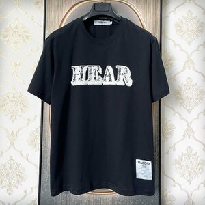 上級EU製＆定価2万◆UABONI*Paris*Tシャツ*ユアボニ*パリ発◆コットン 薄手 個性 半袖 T-shirt プルオーバー カットソー 日常 L/48サイズ