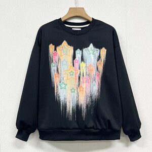  piece . Europe made * regular price 4 ten thousand * BVLGARY a departure *RISELIN sweatshirt on goods comfortable ventilation colorful star pattern tops sweat leisure spring summer M/46