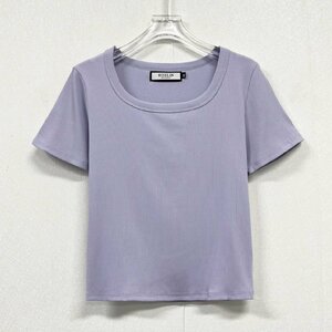 希少ヨーロッパ製※定価2万◆ブルガリア発※RISELIN 半袖Tシャツ 通気 薄手 スリム フィット 無地 サマーニット ショート丈 レディース M