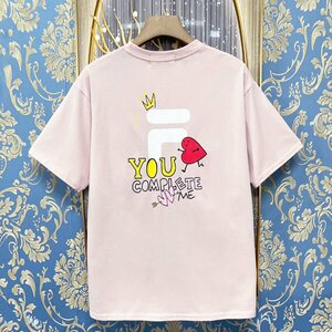 定価2万★christian milada・ミラノ発・半袖Tシャツ コットン100％ 薄手 速乾 快適 ゆったり カジュアル 可愛い スウェット 男女兼用 M/46