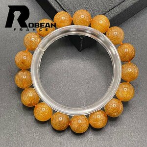 絶賛 EU製 定価13万円★ROBEAN・銅髪ルチルクォーツ★ブレスレット パワーストーン 天然石 金運 お守り ギフト 11.8-12.3mm 1001G1246