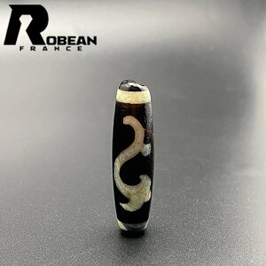 貴重 EU製 定価5万円★ROBEAN・チベット老玉髄・天珠★パワーストーン アクセサリー 天然石 瑪瑙 金運 お守り 約48.8*13mm 1004T006