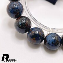 上品 EU製 定価10万円★ROBEAN・ピーターサイト★アクセサリー ブレスレット ブルー 天然石 お守り 約12.8-13.3mm C430407_画像7