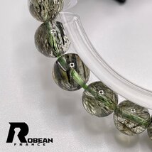 レア EU製 定価5万円★ROBEAN・グリーントルマリンルチルクォーツ★ブレスレット パワーストーン 天然石 綺麗 7.7-8.3mm 1008J040_画像4