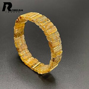  valuable EU made regular price 16 ten thousand jpy *ROBEAN* Taichi n rutile bangle * yellow gold needle crystal bracele Power Stone luck with money amulet 12.7*5.7*4.4mm C508507