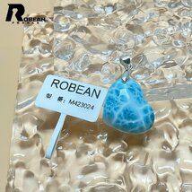 絶賛 EU製 定価8万円★ROBEAN・ラリマーペンダント★パワーストーン アクセサリー 天然石 高級 綺麗 お守り 約18.5*22.2*9.2mm M423024_画像8