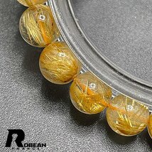 夢色 EU製 定価5万円★ROBEAN・タイチンルチル★黄金針水晶 ゴールド ブレスレット 九星開運 天然石 金運 お守り 8.4-8.8mm 1008J179_画像4