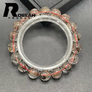 上級 EU製 定価6万円★ROBEAN・グリーントルマリンルチルクォーツ★ブレスレット パワーストーン 天然石 綺麗 お守り 11-11.5mm 1001G1244