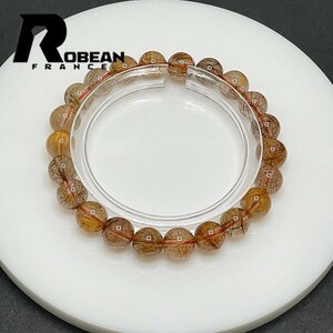 逸品 EU製 定価5万円★ROBEAN・ブラウンルチルクォーツカラフル★ブレスレット パワーストーン 天然石 綺麗 金運 9-9.6mm 1001G1368