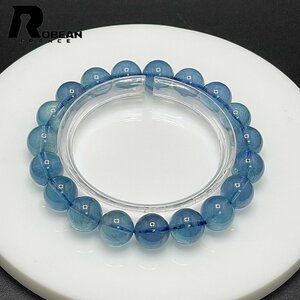 Art hand Auction High-grade EU-made, list price 90, 000 yen ★ ROBEAN Blue Green Aquamarine ★ Power Stone Bracelet Natural Stone Raw Stone Amulet 10.4-10.7mm C510543, Beadwork, beads, Natural Stone, Semi-precious stones