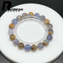 絶賛 EU製 定価5万円★ROBEAN・マトリクスブルーカルセドニー★パワーストーン アクセサリー 天然石 開運 約10-10.6mm 1008J047_画像3