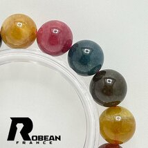 貴重 EU製 定価19万円★ROBEAN・ウォーターメロントルマリン★アクセサリー ブレスレット パワーストーン 天然石 約11.7-12.3mm 1001G1371_画像6