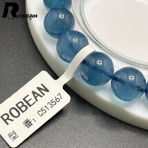 絶賛 EU製 定価12万円★ROBEAN・ブルーグリーンアクアマリン★パワーストーン ブレスレット 天然石 原石 お守り 11.3-11.7mm C513567_画像6