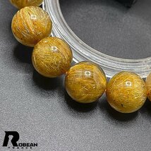 夢色 EU製 定価17万円★ROBEAN・タイチンルチル★黄金針水晶 金運 幸運 ゴールド ブレスレット パワーストーン 綺麗 12.9-13.7mm C513562_画像4