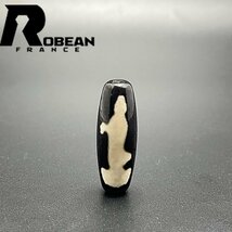 高級 EU製 定価5万円★ROBEAN・チベット老玉髄・天珠★パワーストーン アクセサリー 天然石 瑪瑙 金運 お守り 約37*13mm 1004T015_画像2