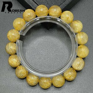  on goods EU made regular price 13 ten thousand jpy *ROBEAN* Taichi n rutile * yellow gold needle crystal Gold bracele 9 star better fortune natural stone luck with money amulet 12-12.3mm 1008J271