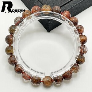 上品 EU製 定価7万円★ROBEAN・ブラウンルチルクォーツ★ブレスレット パワーストーン 天然石 綺麗 金運 お守り 8.3-8.7mm 1008J228